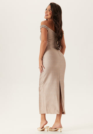 Mindy Bardot Ruffle Midikjole