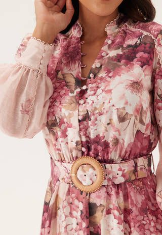 Peyton Trim Detail Midi Dress