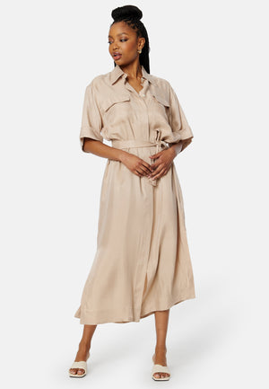 Flap Pocket Shirt Dress