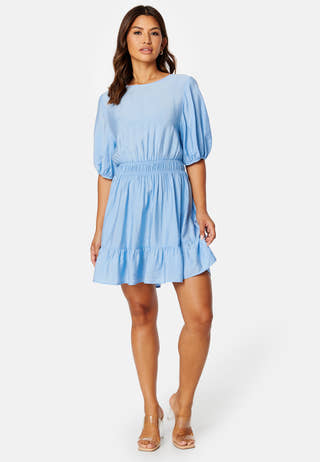 Flounce Puff Sleeve Dress