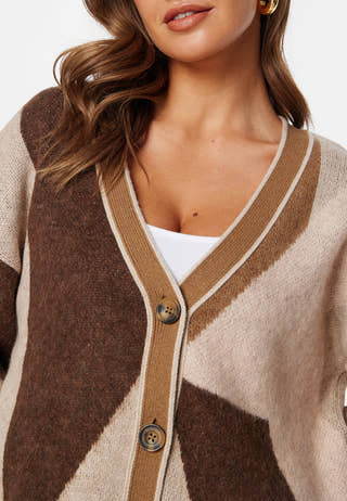 Letterprint Intarsia Cardigan
