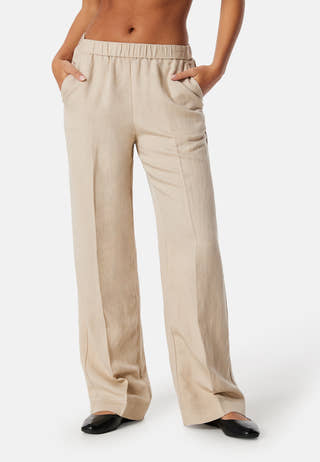Linen Blend Pull On Pants