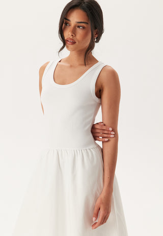 Midi Jersey Woven Combo Dress