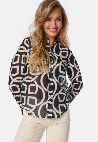 Monogram Print Silk Shirt