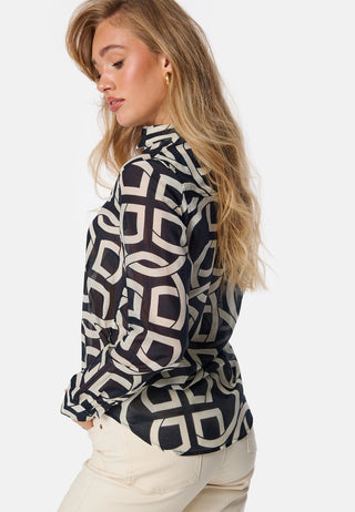 Monogram Print Silk Shirt