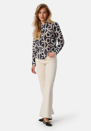 Monogram Print Silk Shirt