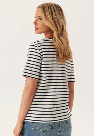 Stripe Boatneck  ss T-shirt