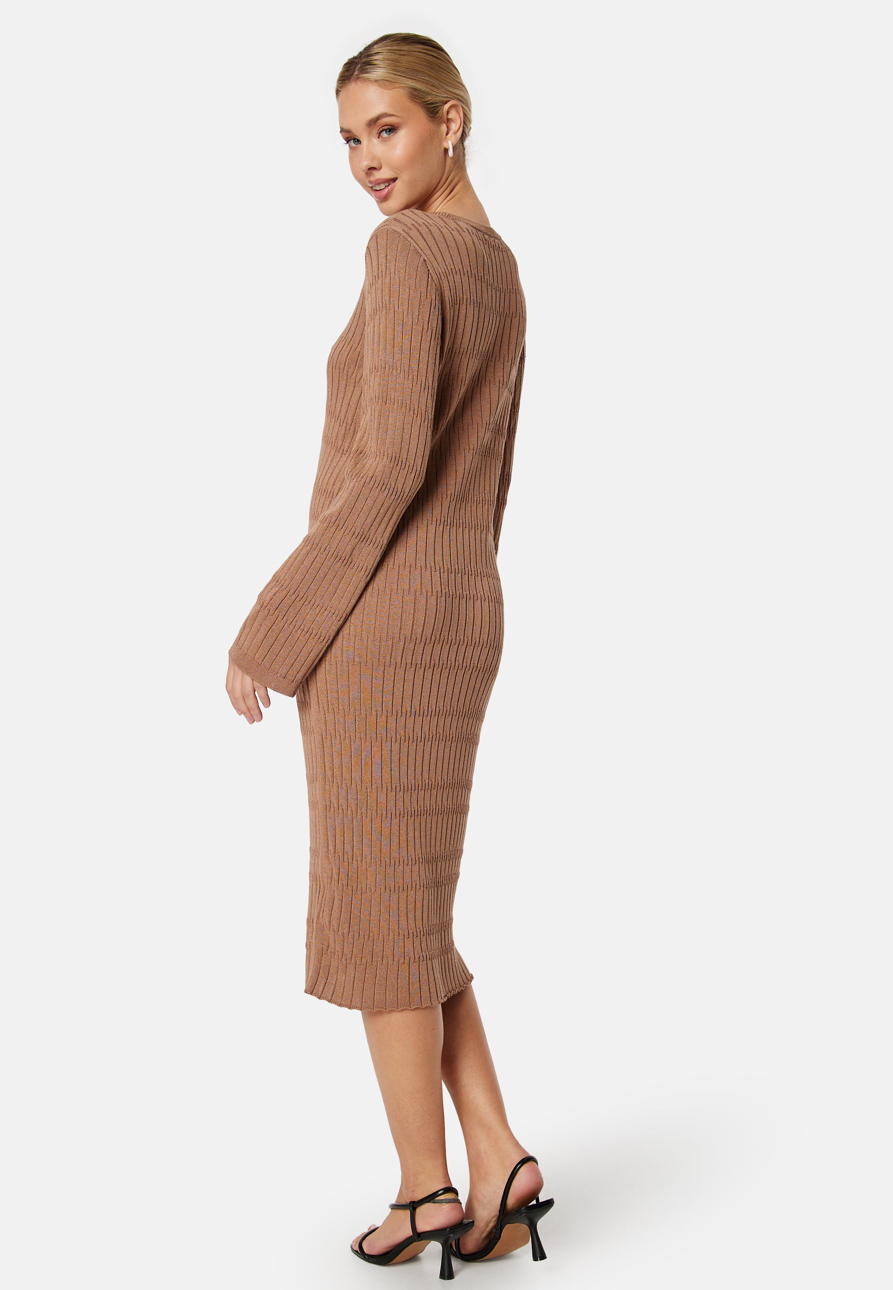 Gant Textured Knit Dress campaign-outlet Beige / Brown Gant Textured Knit Dress campaign-outlet Beige / Brown