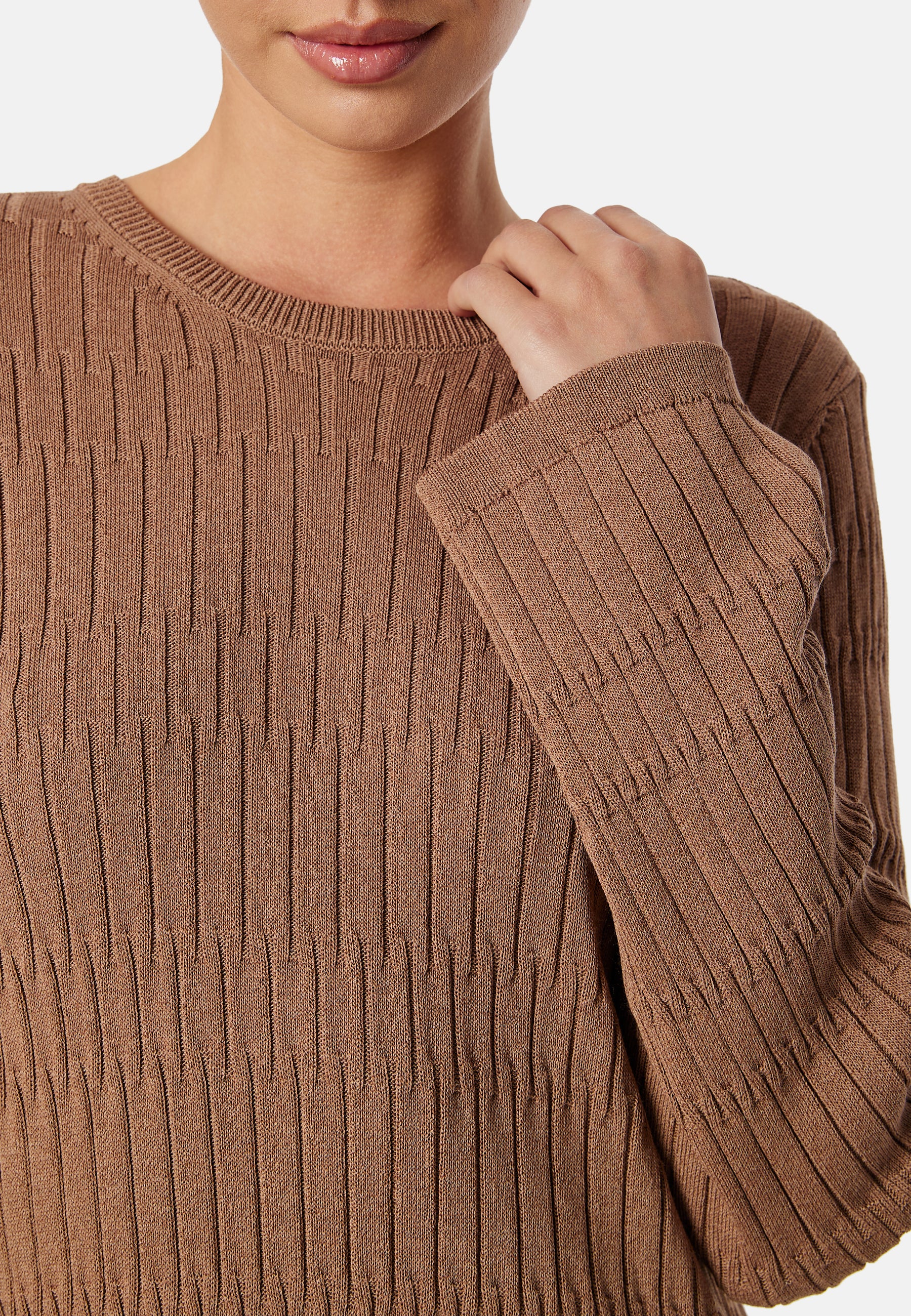 Gant Textured Knit Dress campaign-outlet Beige / Brown Gant Textured Knit Dress campaign-outlet Beige / Brown