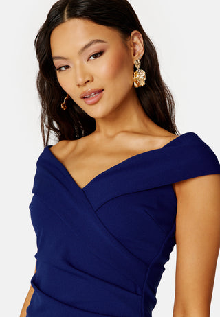 Bardot Pleat Maxi Split Dress