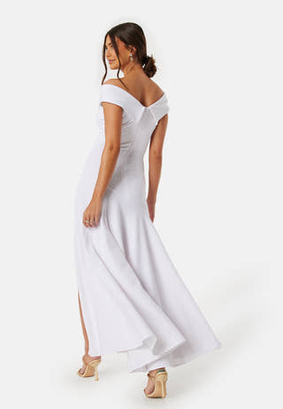 Bardot Pleat Maxi Split Dress