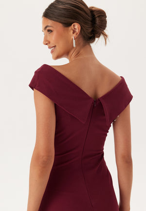 Bardot Pleat Maxi Split Dress