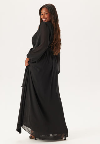 Long Sleeve Chiffon Maxi Curve Dress