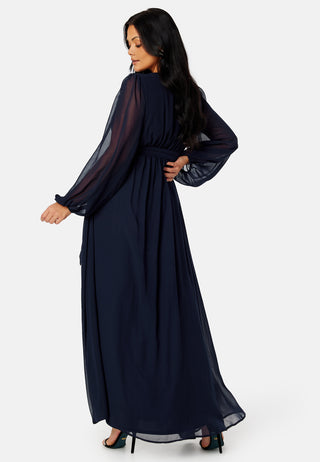 Long Sleeve Chiffon Maxi Curve Dress