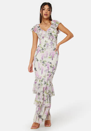 Floral Ruffle Hem Maxi Dress