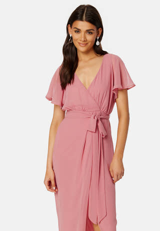 Flutter Chiffon Wrap Maxi Dress