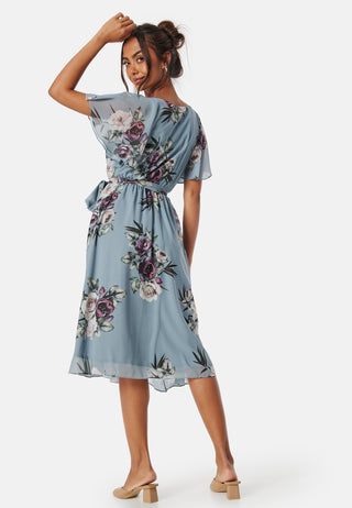 Flutter Floral Midi Kjole