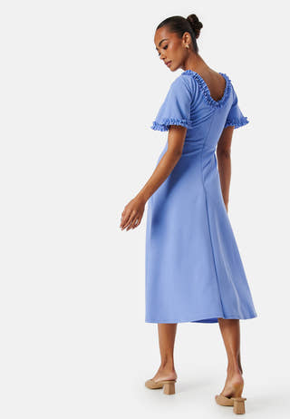 Flutter Sleeve Frilly Midi Dre