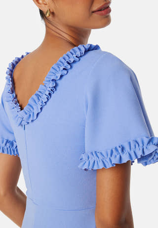 Flutter Sleeve Frilly Midi Dre