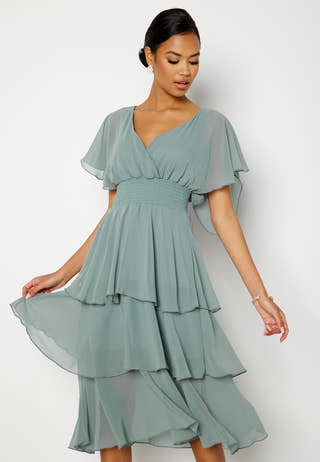 Flutter Tiered Midi Dress