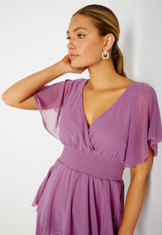 Flutter Tiered Midi Dress