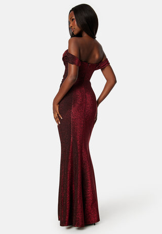 Glitter Off Shoulder Maxi Kjole