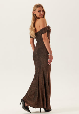 Glitter Off Shoulder Maxi Kjole