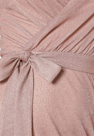 Glitter Wrap Front Maxi Dress