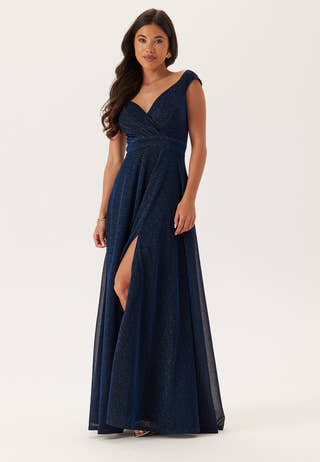 Glitter Wrap Maxi Dress