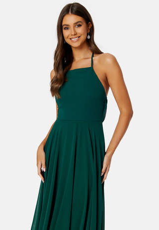 High Neck Chiffon Maxi Dress