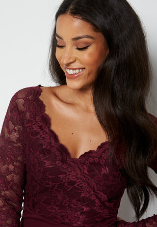 Lace Trim Maxi Dress