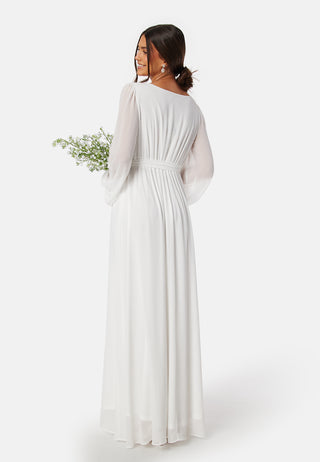 Maxikjole med lange ermer i chiffon