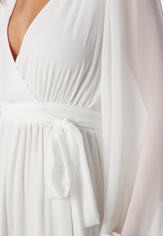 Maxikjole med lange ermer i chiffon