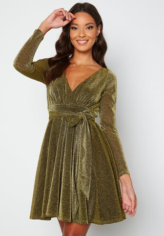 Long Sleeve Glitter Skater Dress