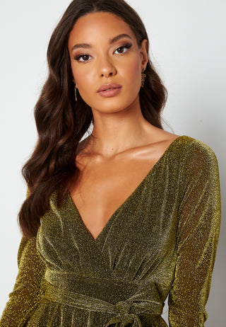 Long Sleeve Glitter Skater Dress