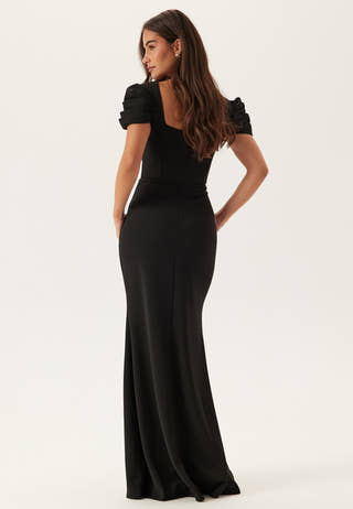 Pleated Sleeve Maxi Dress