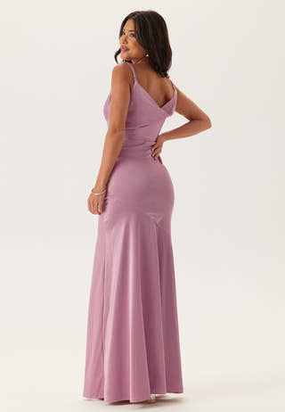 Satin Cowl Neck Maxi Dress