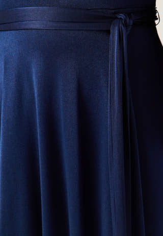Satin Volume Sleeve Maxi Dress