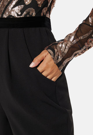 Sequin Bodice Jumpsuit