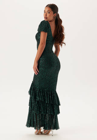 Sequin Tiered Hem Maxi Dress