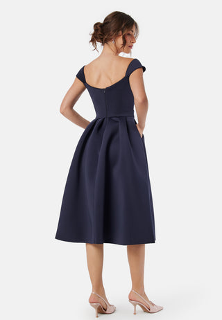 Sweetheart Bardot Midi Dress