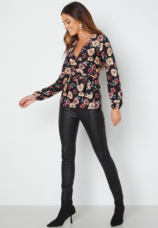 Alba puff sleeve wrap top