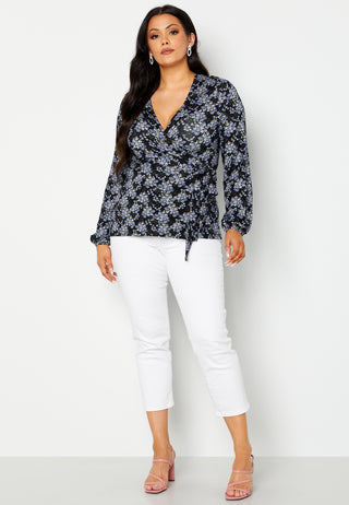 Amanda puff sleeve wrap top