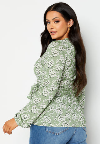 Amanda puff sleeve wrap top