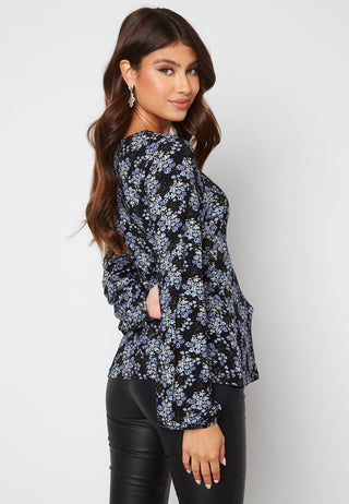 Amanda puff sleeve wrap top