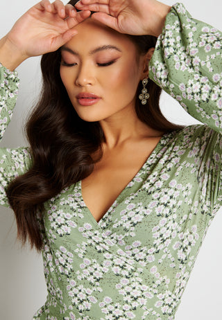 Amanda puff sleeve wrap top