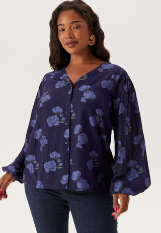 Bluse med ballongermer