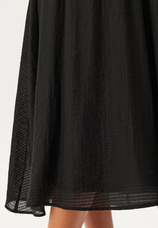 Balloon Sleeve Structured Midi Dress