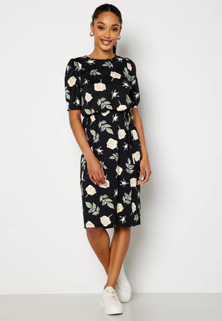 Blenda puff sleeve midi dress