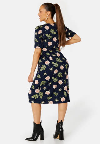 Blenda puff sleeve midi dress